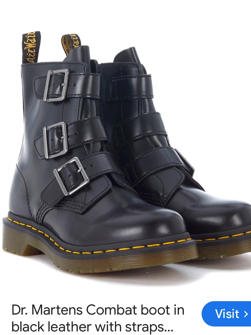 Doc Blake leather buckle zip boot